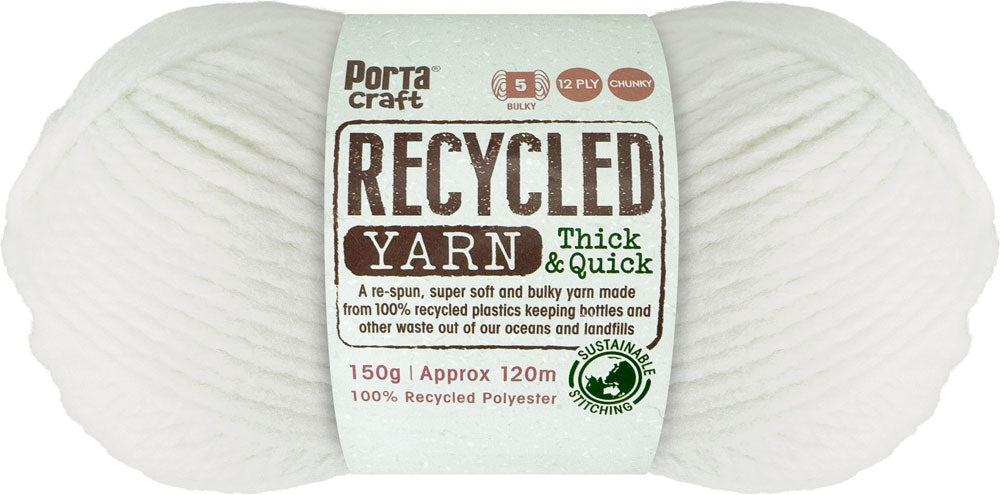 Recycled Yarn 150g 120m 12ply Vintage White