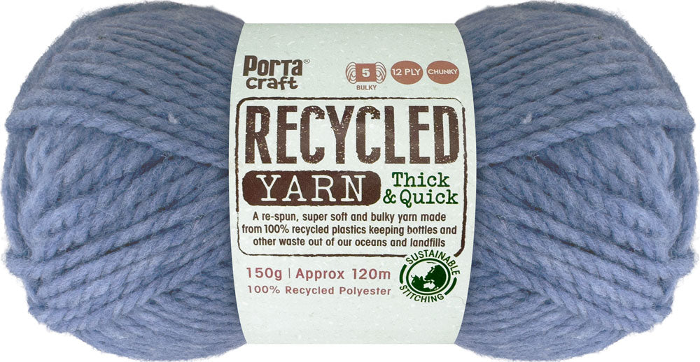 Recycled Yarn 150g 120m 12ply Bluestone Melange