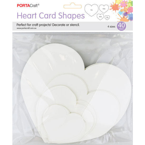 Cardstock Hearts in 4 Sizes (7.5, 10.5, 14.5, 21cm) 40pk