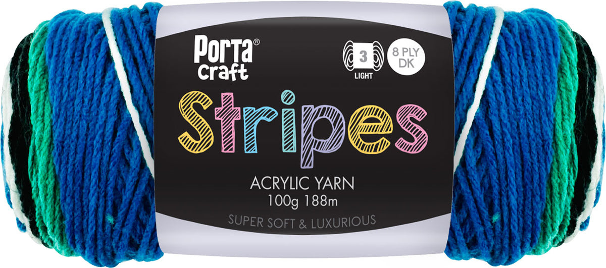 Stripes Acrylic Yarn 100g 188m 8ply Torres Strait Island