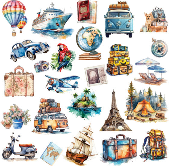 Holiday and adventure ephemera, 50 travel-themed pieces for travel journals and scrapbooks
