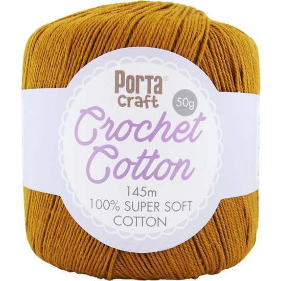 Crochet Cotton 50g 145m 3ply Ochre