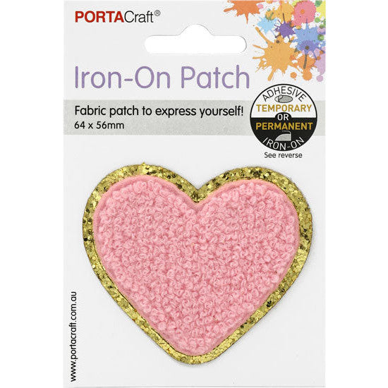 Iron-on Patch Heart Pink