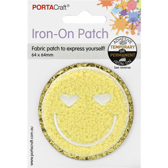 Iron-on Patch Smiley Face Yellow