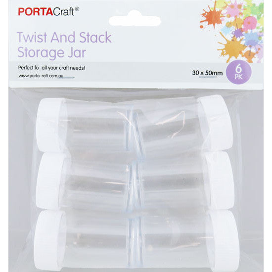 Porta Craft Clear Storage Cups 30x50mm 6pk