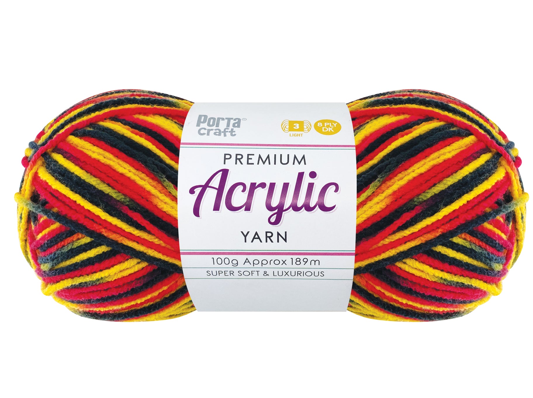 Acrylic Yarn 100g 189m 8ply Multi Indigenous