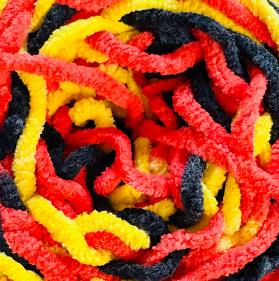 Chenille Blanket Yarn 100g 80m 12ply Multi Indigenous Mix