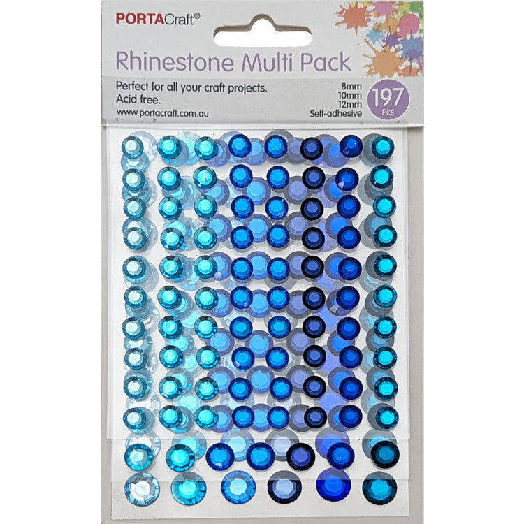 Porta Craft Craft Vault Rhinestones Asst Sizes 197pk - Blues