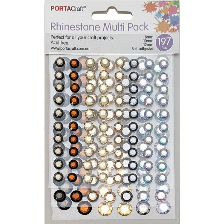 Porta Craft Craft Vault Rhinestones Asst Sizes 197pk - Solid Metal
