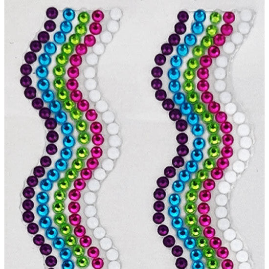 Porta Craft Rhinestone Strips 19mm x 30cm Waves 2pk - Mermaid Fantasy 