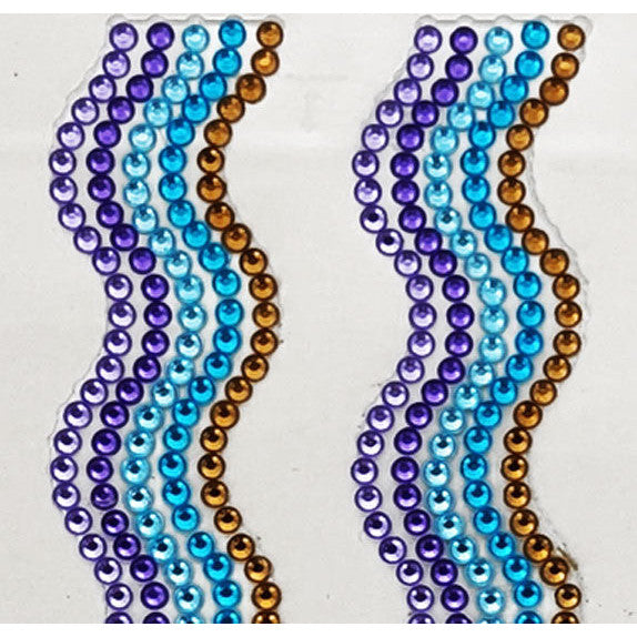 Porta Craft Rhinestone Strips 19mm x 30cm Waves 2pk - Mermaid Pastel
