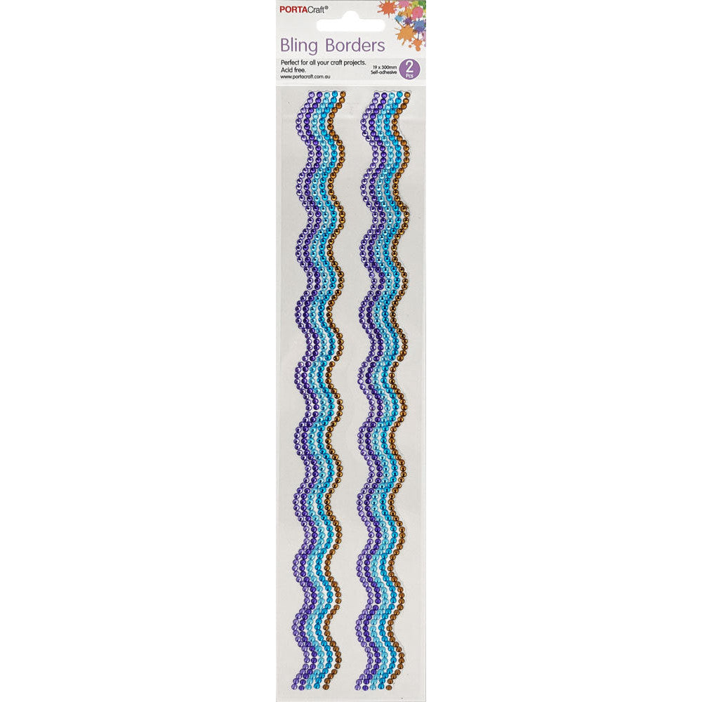 Rhinestone Borders Waves 2pk - Mermaid Pastel