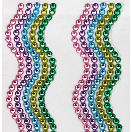 Porta Craft Rhinestone Strips 19mm x 30cm Waves 2pk - Pastels