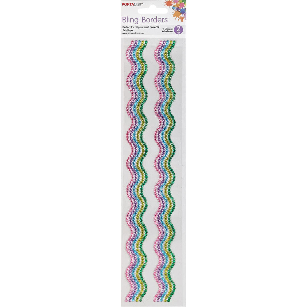 Rhinestone Borders Waves 2pk - Pastels