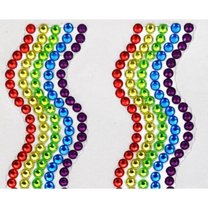 Porta Craft Rhinestone Strips 19mm x 30cm Waves 2pk - Rainbow