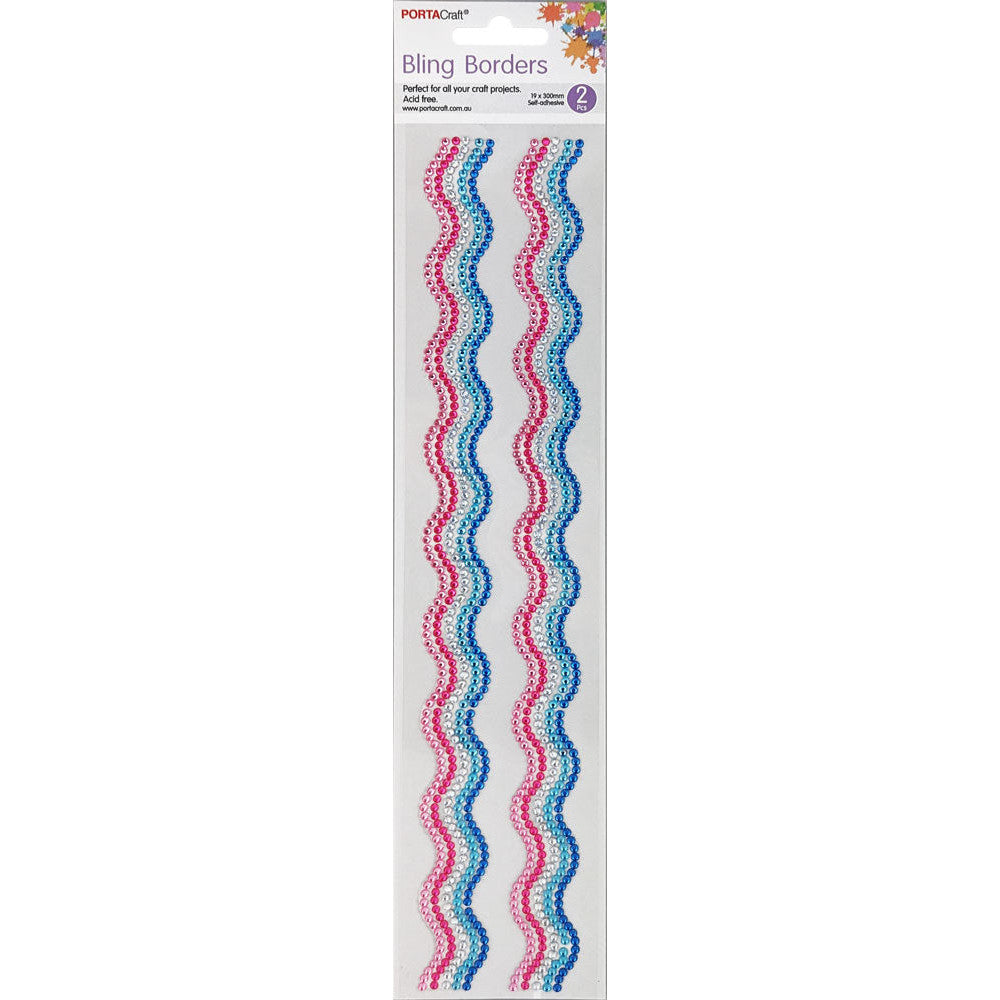 Rhinestone Borders Waves 2pk - Soft Princess