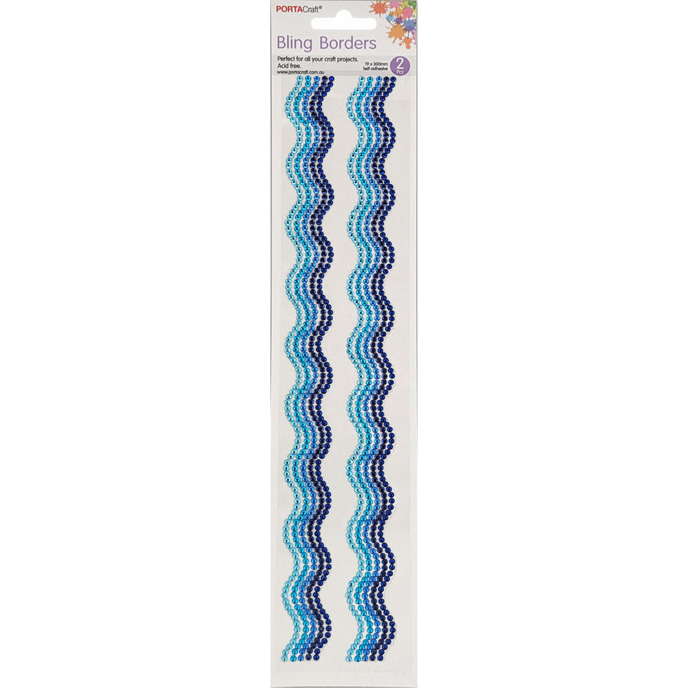 Rhinestone Borders Waves 2pk - Blue Mix