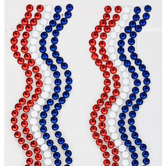 Porta Craft Rhinestone Strips 19mm x 30cm Waves 2pk - Aussie Flag