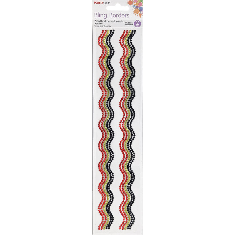 Rhinestone Borders Waves 2pk - Indigenous Mix