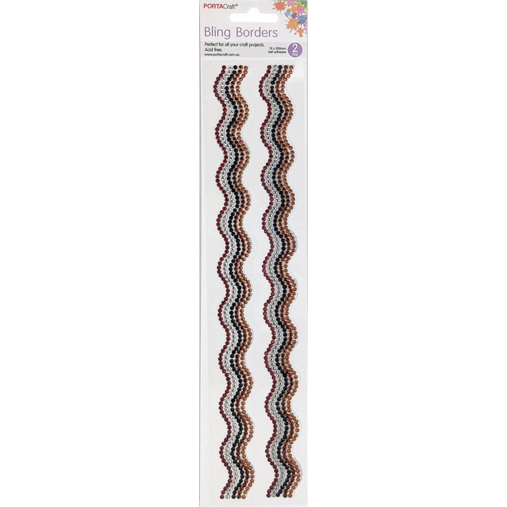 Rhinestone Borders Waves 2pk - Ochre Art