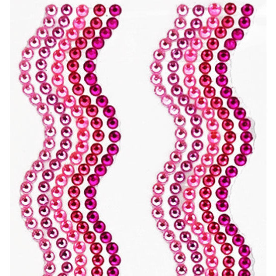 Porta Craft Rhinestone Strips 19mm x 30cm Waves 2pk - Pinks