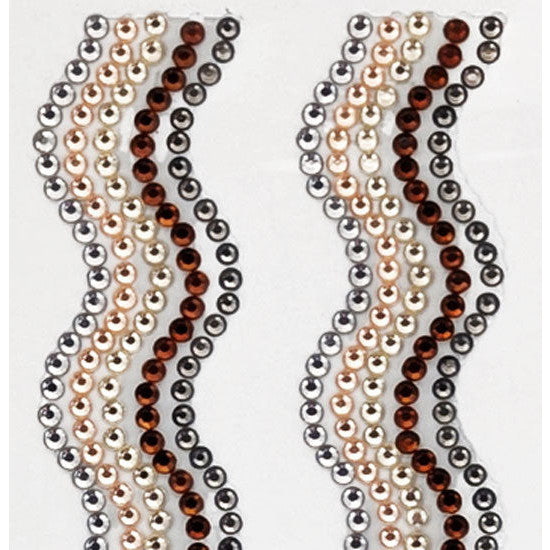 Porta Craft Rhinestone Strips 19mm x 30cm Waves 2pk - Solid Metal