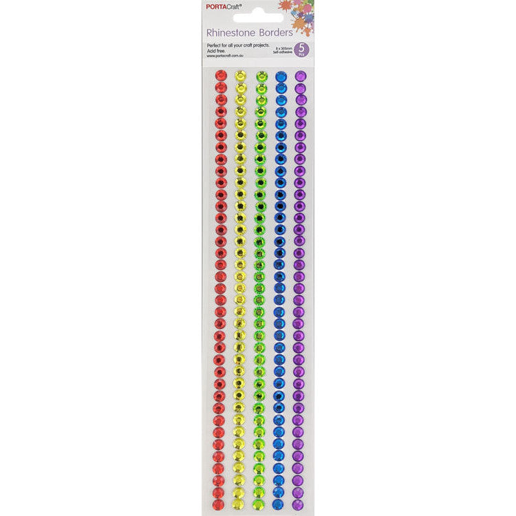Porta Craft Craft Vault Rhinestone Borders 5pk - Rainbow