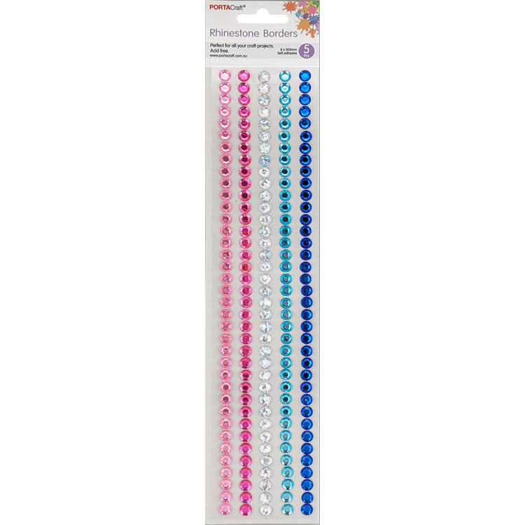 Porta Craft Craft Vault Rhinestone Borders 5pk - Soft Princess