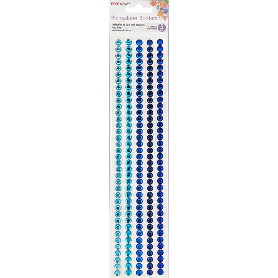 Porta Craft Craft Vault Rhinestone Borders 5pk - Blues