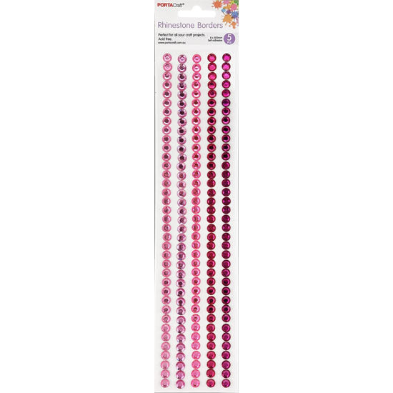 Porta Craft Craft Vault Rhinestone Borders 5pk - Pinks