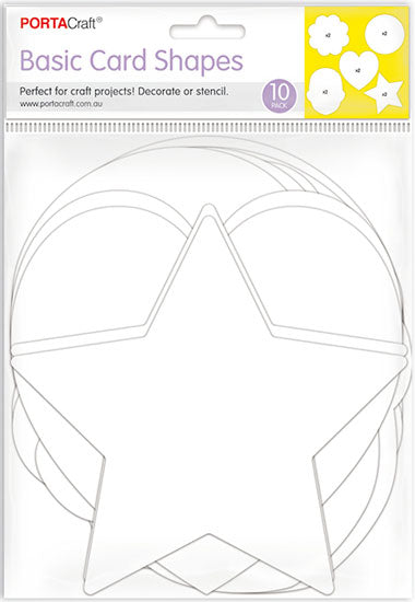 Basic cardstock shapes 10 pack for cardmaking, scrapbooking, collage and kids craft projects