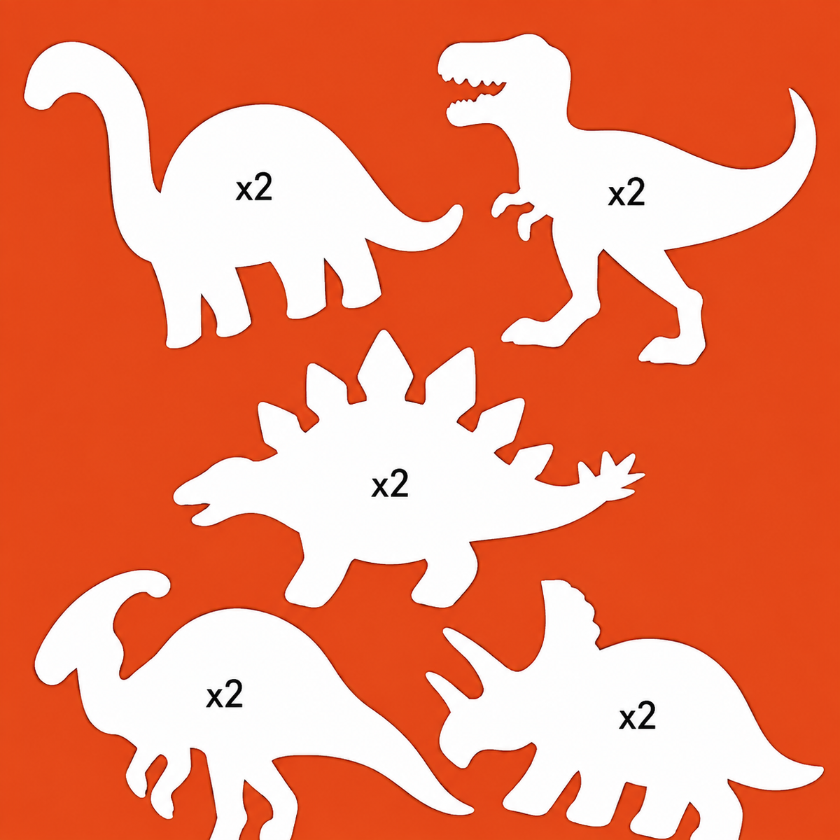Dinosaur cardstock cut-outs for classroom projects, party crafts and creative paper activities