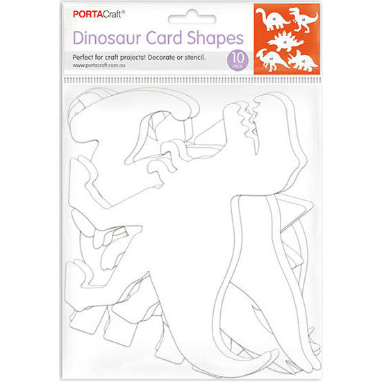 Dinosaur cardstock shapes 10 pack for prehistoric crafts, scrapbooking, cardmaking and kids activities