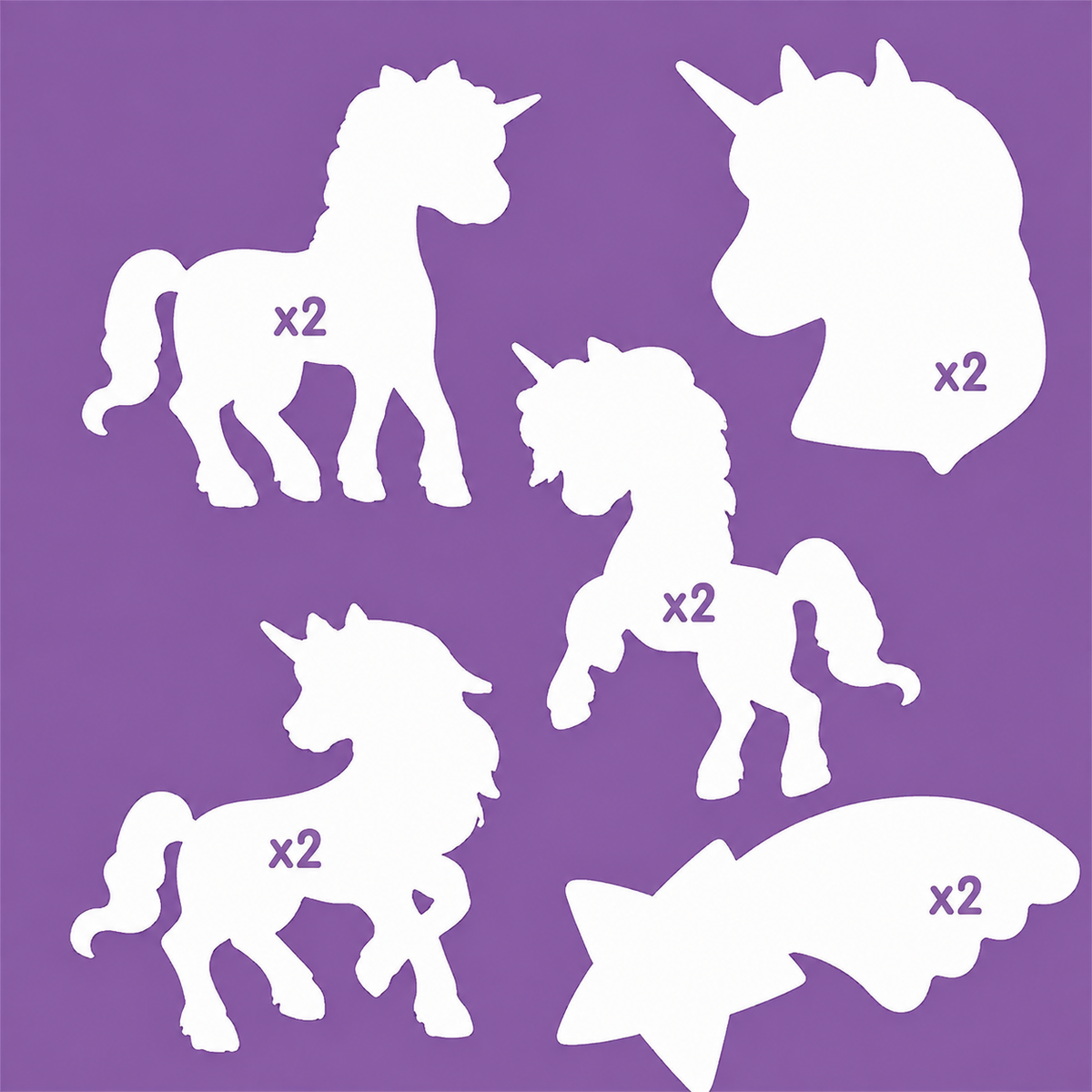 Unicorn-themed cardstock cut-outs for decorating, classroom craft and colourful paper projects