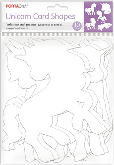 Unicorn cardstock shapes 10 pack for fantasy crafts, cardmaking, scrapbooking and kids parties