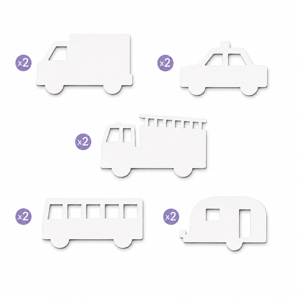 Transport-themed cardstock cut-outs for car crafts, classroom projects and creative paper activities