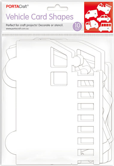 Vehicle cardstock shapes 10 pack for transport crafts, cardmaking, scrapbooking and kids activities