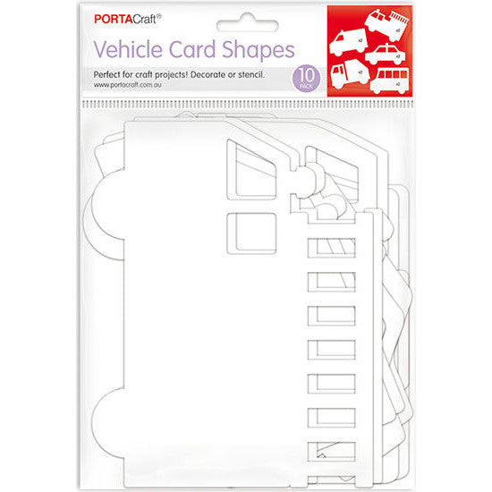 Vehicle cardstock shapes 10 pack for transport crafts, cardmaking, scrapbooking and kids activities