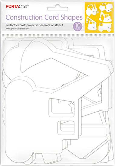 Construction vehicle cardstock shapes 10 pack for kids crafts, scrapbooking and transport projects