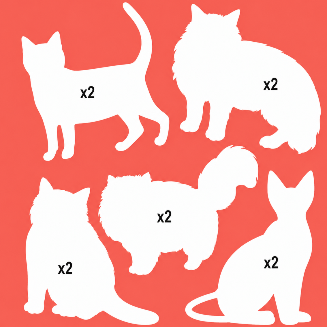Cat cardstock cut-outs for scrapbook layouts, handmade cards, classroom crafts and pet activities