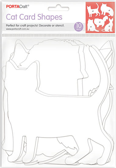 Cat cardstock shapes 10 pack for cardmaking, scrapbooking, kids craft and pet-themed projects