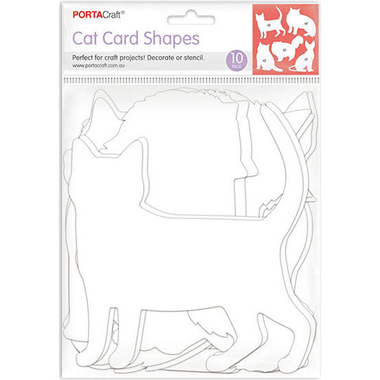 Cat cardstock shapes 10 pack for cardmaking, scrapbooking, kids craft and pet-themed projects