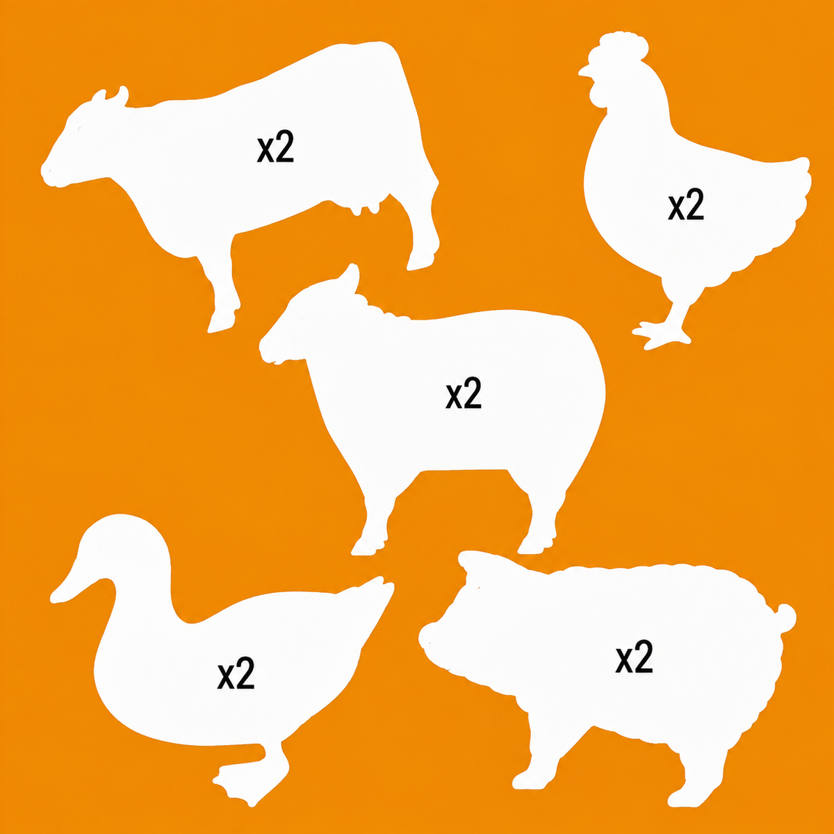 Farm animal cardstock cut-outs for preschool craft, animal projects and creative paper activities