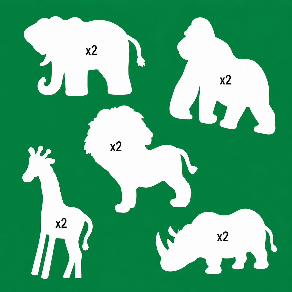 Jungle-themed cardstock animal cut-outs for kids craft, classroom displays and paper projects