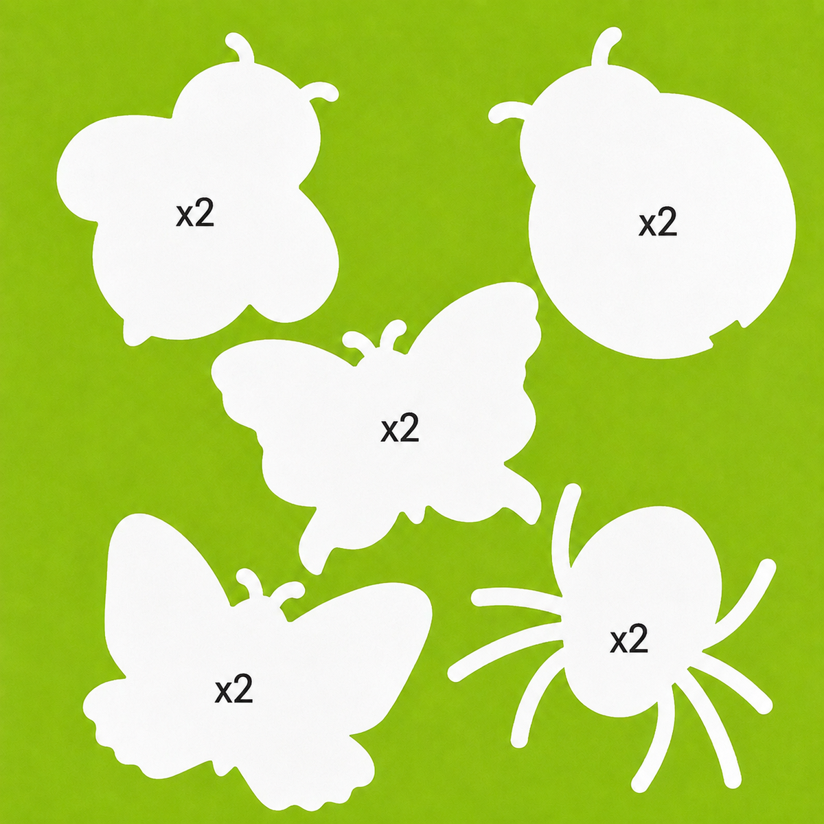 Insect-themed cardstock cut-outs for garden crafts, classroom projects and kids paper craft