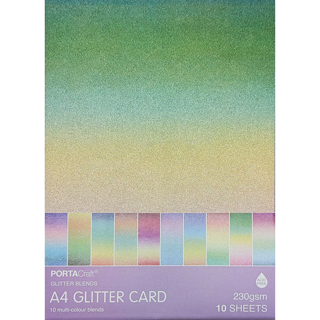 A4 Glitter Card 230gsm 10pk Multicolour Blend