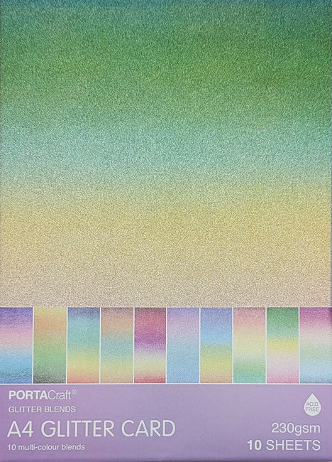 A4 Glitter Card 230gsm 10pk Multicolour Blend