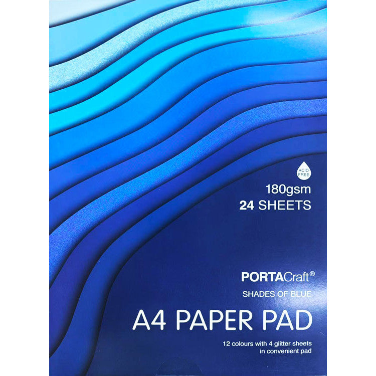 A4 Paper Pad 180gsm 24pk Blues