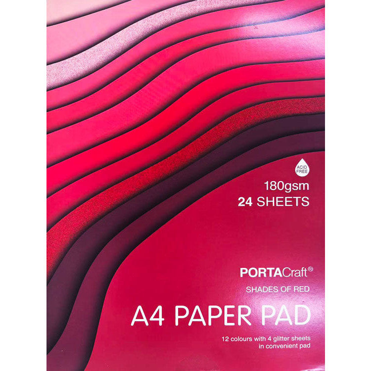A4 Paper Pad 180gsm 24pk Reds