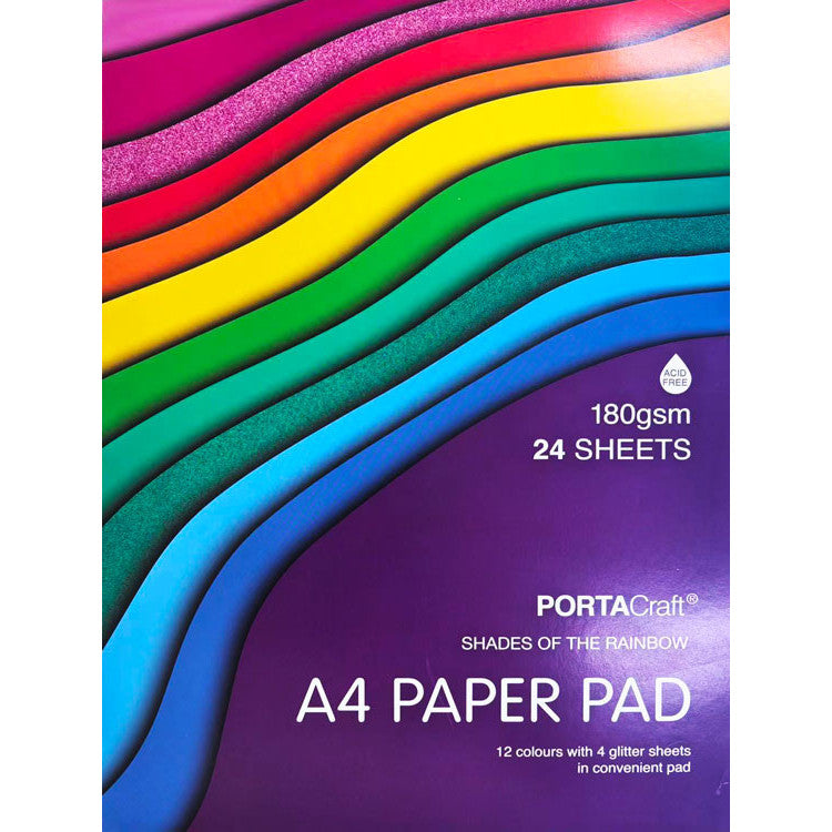 A4 Paper Pad 180gsm 24pk Rainbow
